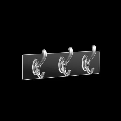3-in-1 Self-adhesive Double Hook, Wall Door Hanger - 2pcs