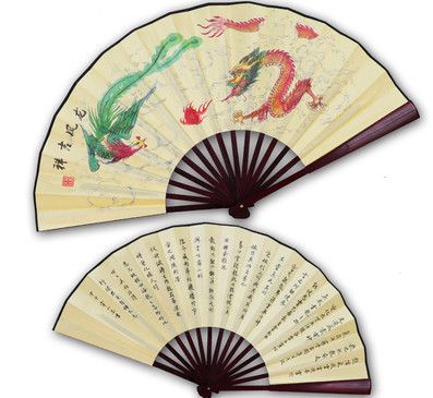 Fan Man Crafts Ethnic Inches Folding For Hand Painting For Home Weddings Gift Fans Fan Bamboo Chinese Silk 13 Big Decoration
