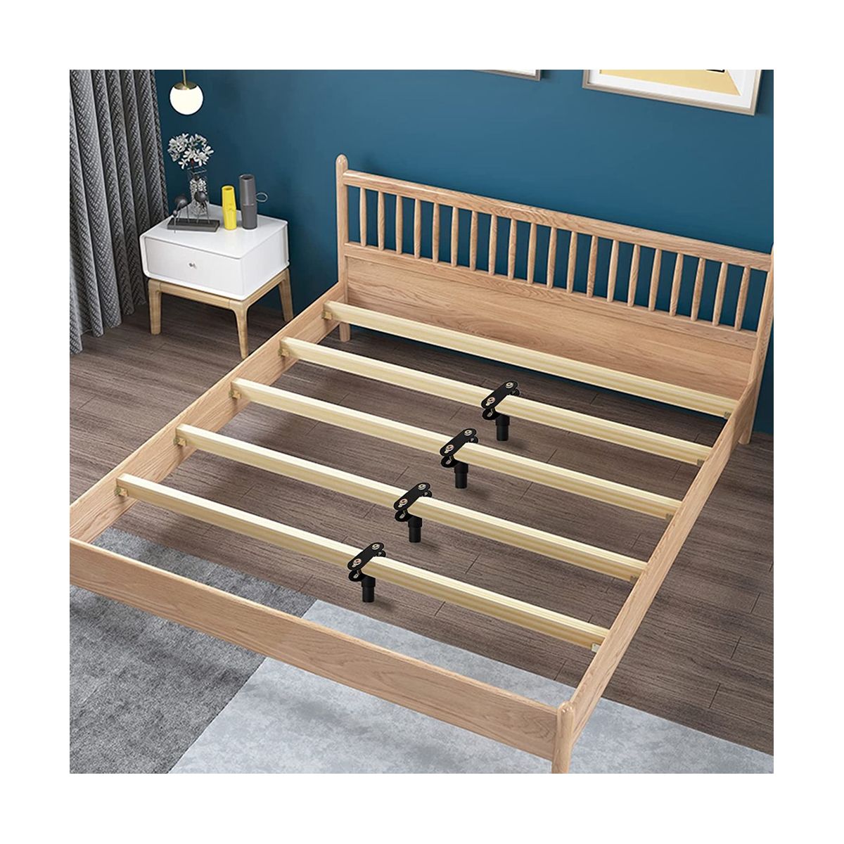 2PCS (7-13.5Inch) Adjustable Metal Bed Frame Suppo