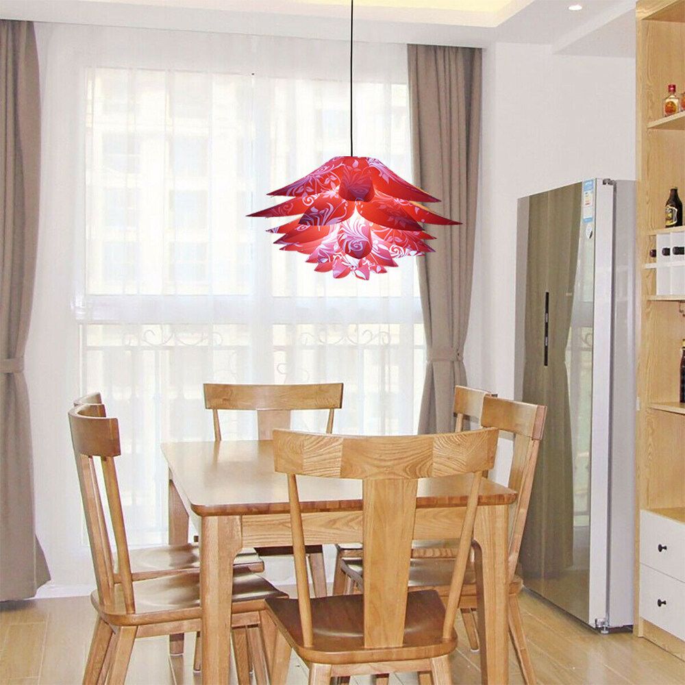 Modern Pendant Flower Chandelier IQ Puzzle Jigsaw Light Shade Ceiling Lampshade DIY Purple