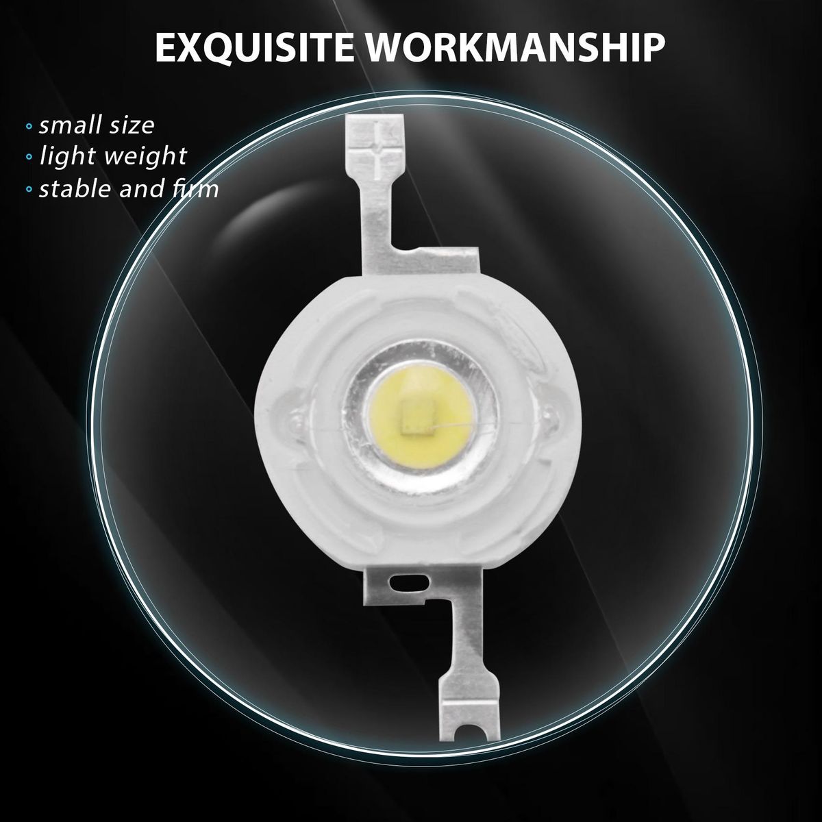 50Pcs 1W Diode High Power Cool White Led Beads 1 Watt Lamp C