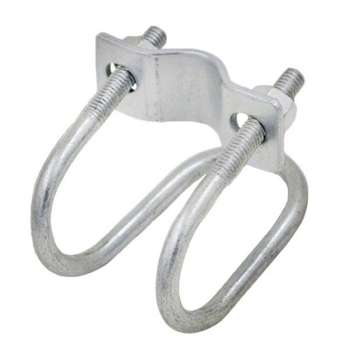 Open End Steel Pipe Clamp Clips 90 Degree Double U , 1 To 1Inch