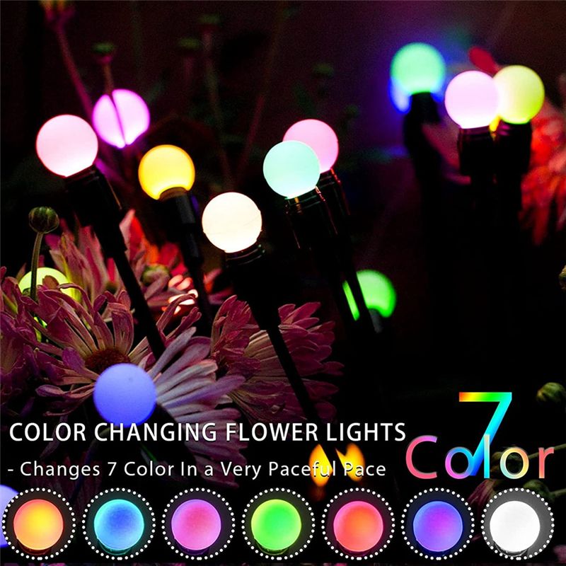 Solar Firefly Lights Waterproof Garden Lights Garden Lights Outdoor Decorative Colorful String Lights