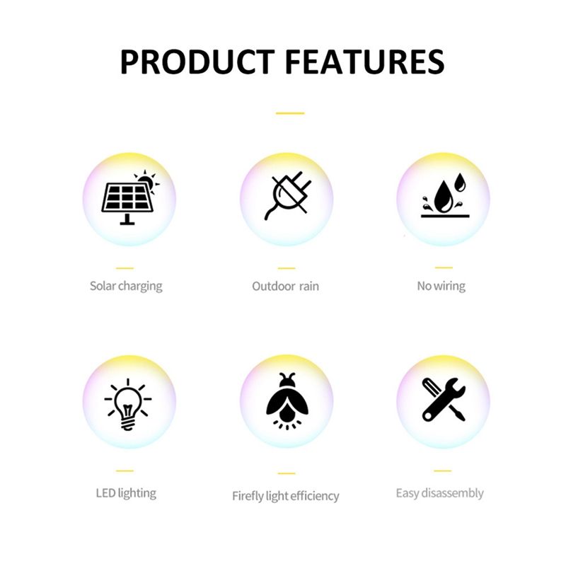 Solar Firefly Lights Waterproof Garden Lights Garden Lights Outdoor Decorative Colorful String Lights