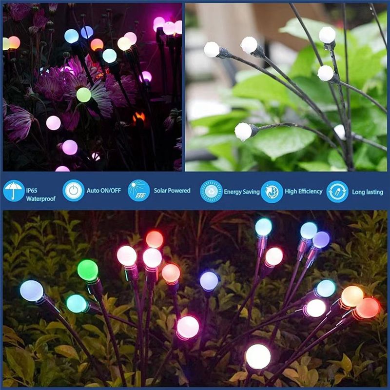 Solar Firefly Lights Waterproof Garden Lights Garden Lights Outdoor Decorative Colorful String Lights