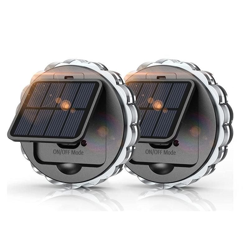 Solar Outdoor Fence Lights for Yard, 2 Pack Solar
