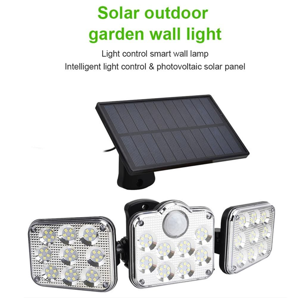 Solar Sensor Wall Light LED Three-Head Landscape Wall Lamp J