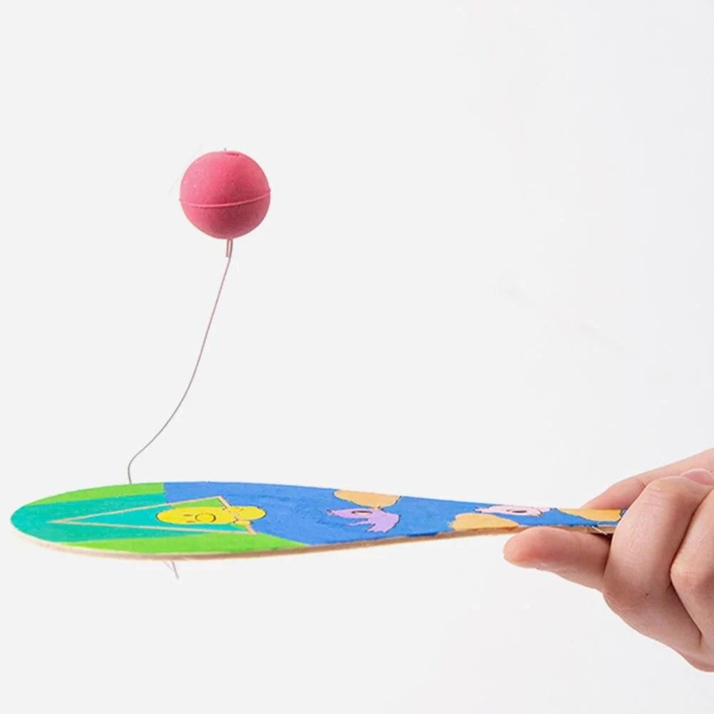 8 Pcs Graffiti Blank Racket Outdoor Play Toys Kids Unfinished Paddle Wooden Paddles Crafts Draw DIY Child
