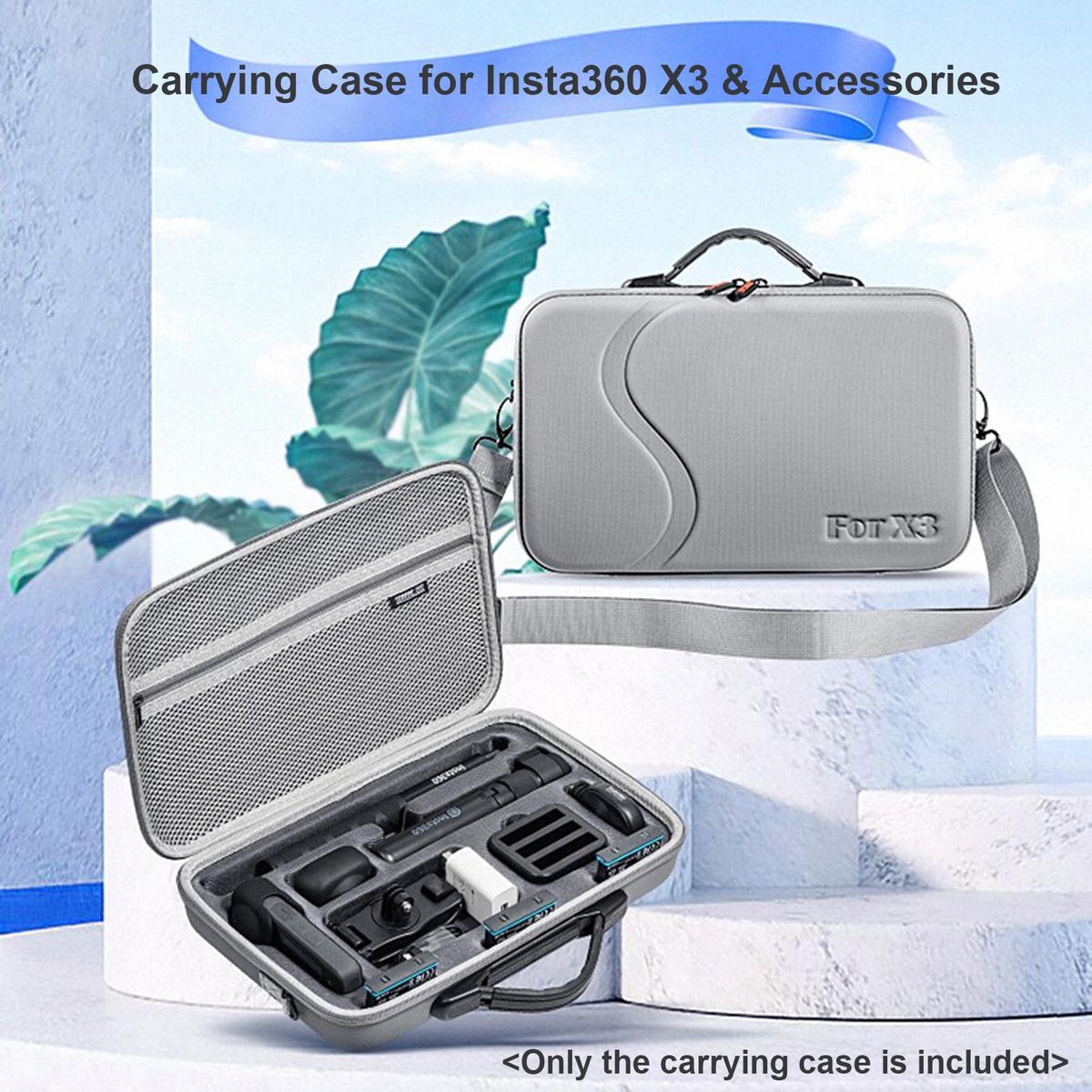 STARTRC Portable Sports Camera Carrying Case Storage Bag Protective Case Shockproof with Shoulder Strap Compatible with Insta360 X3 & Accessories