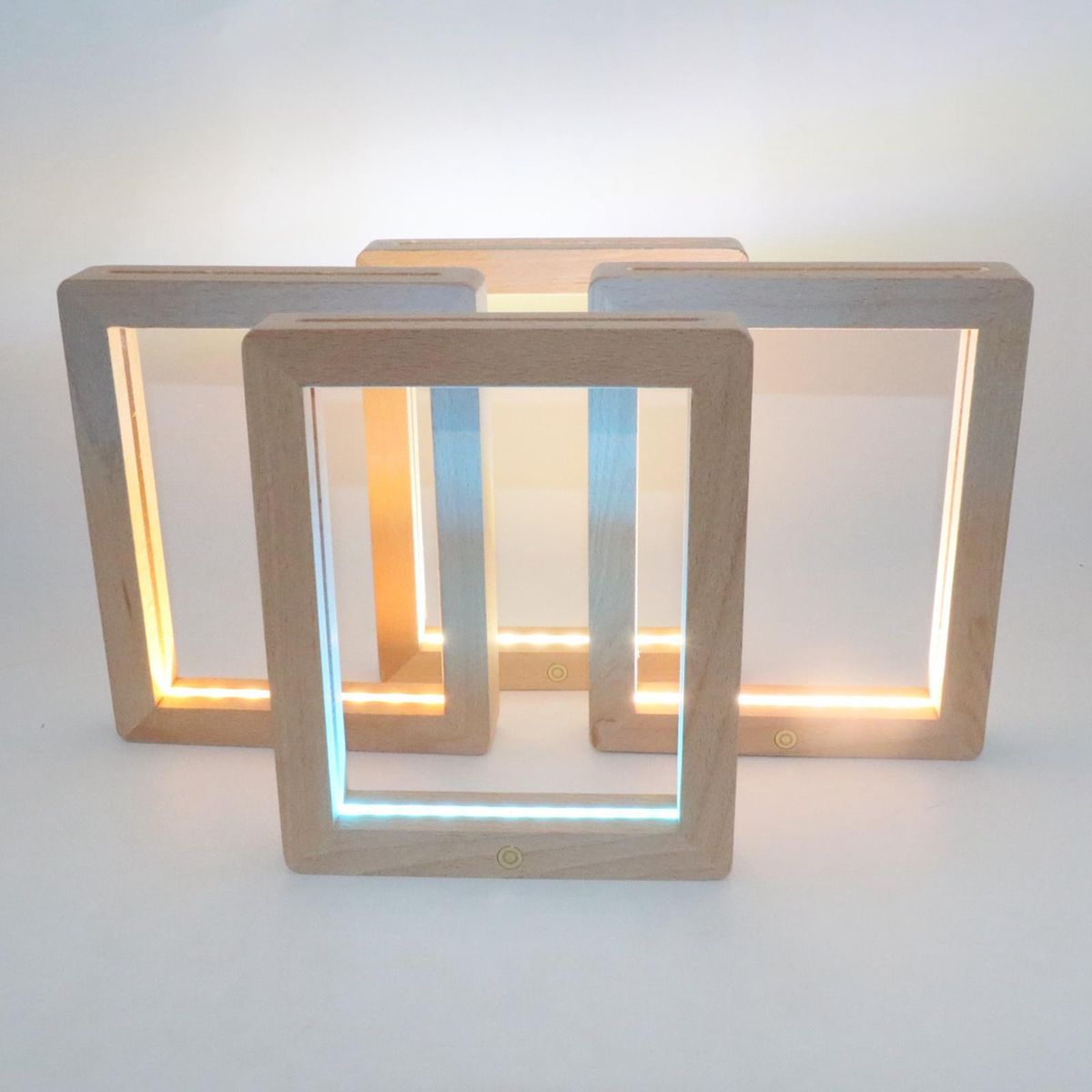 Wood Picture Frame LED Photo Frame Decor 21cmx17cmx2cm