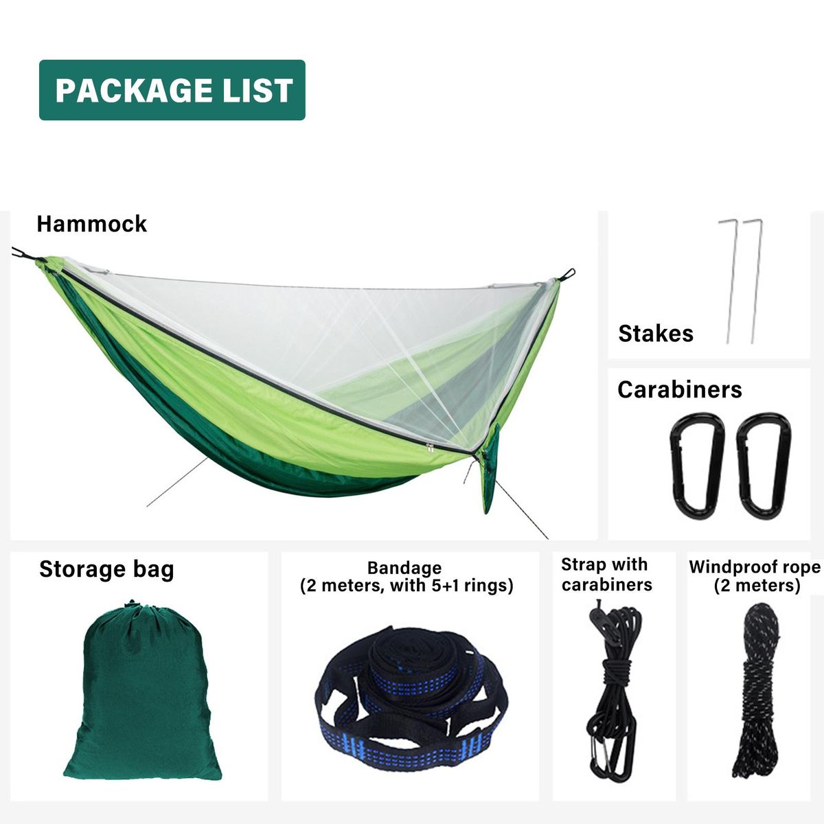 Outdoors Hammock with Mosquito Net 300kg Load Capacity Easy Installment Portable Hammock for Camping Picnic Outdoors