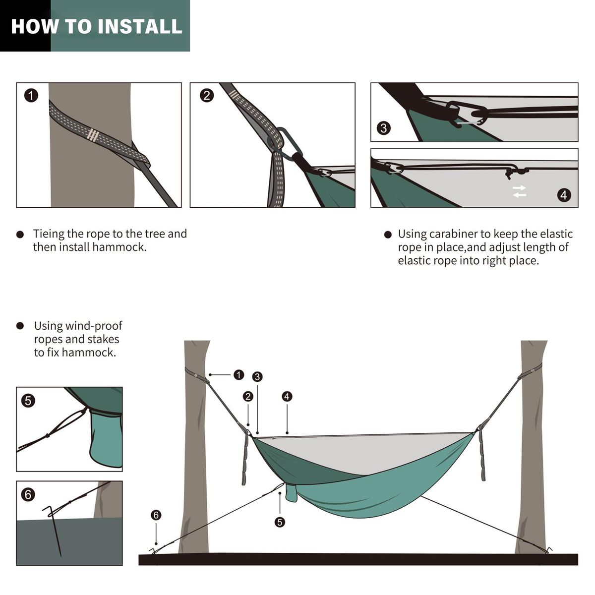 Outdoors Hammock with Mosquito Net 300kg Load Capacity Easy Installment Portable Hammock for Camping Picnic Outdoors