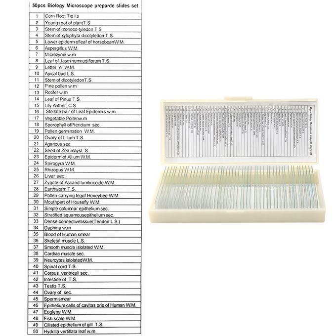 50PCS/Set Biological Glass Sample Prepared Basic Animal