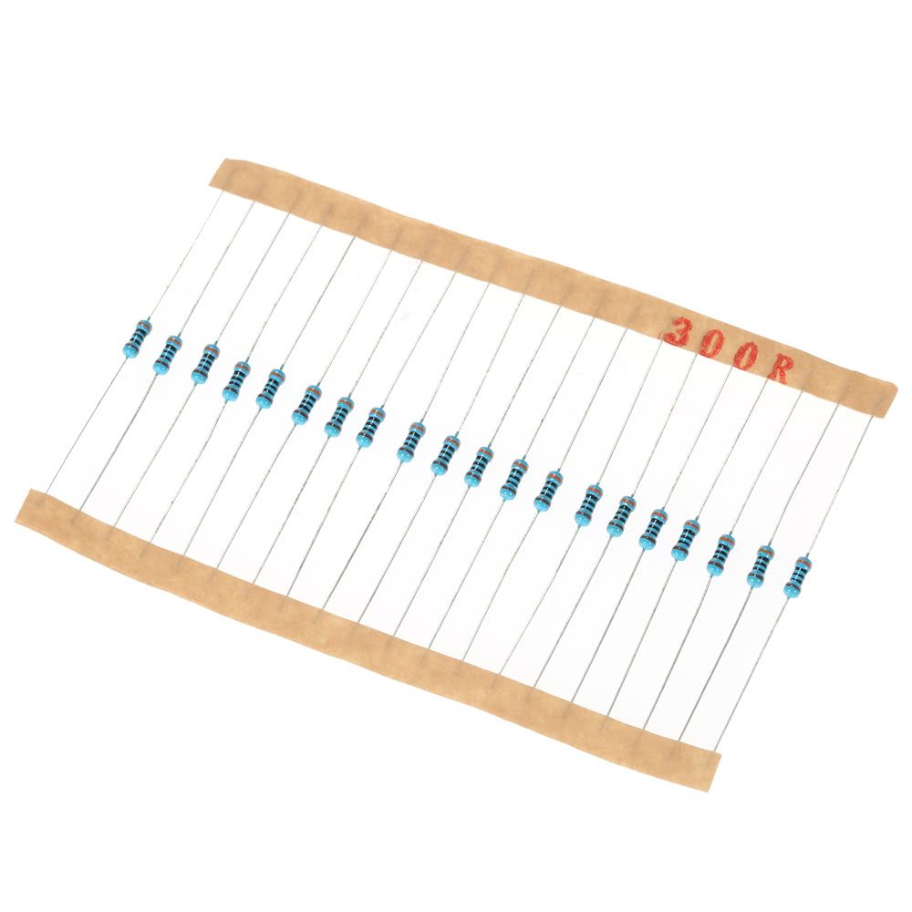 2000pcs 1/4W 100 Values 1 Ohm To 1M Ohm Metal Film Resistors