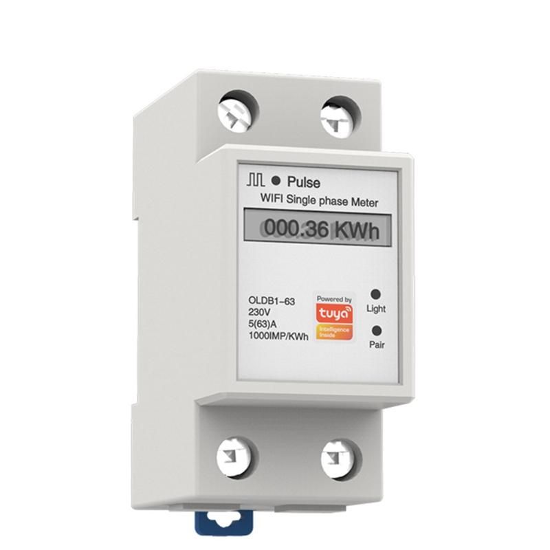 Single Phase Din Rail Wifi Smart Energy Meter Power Consumption Kwh Meter for SmartlifeTuya App Google Home