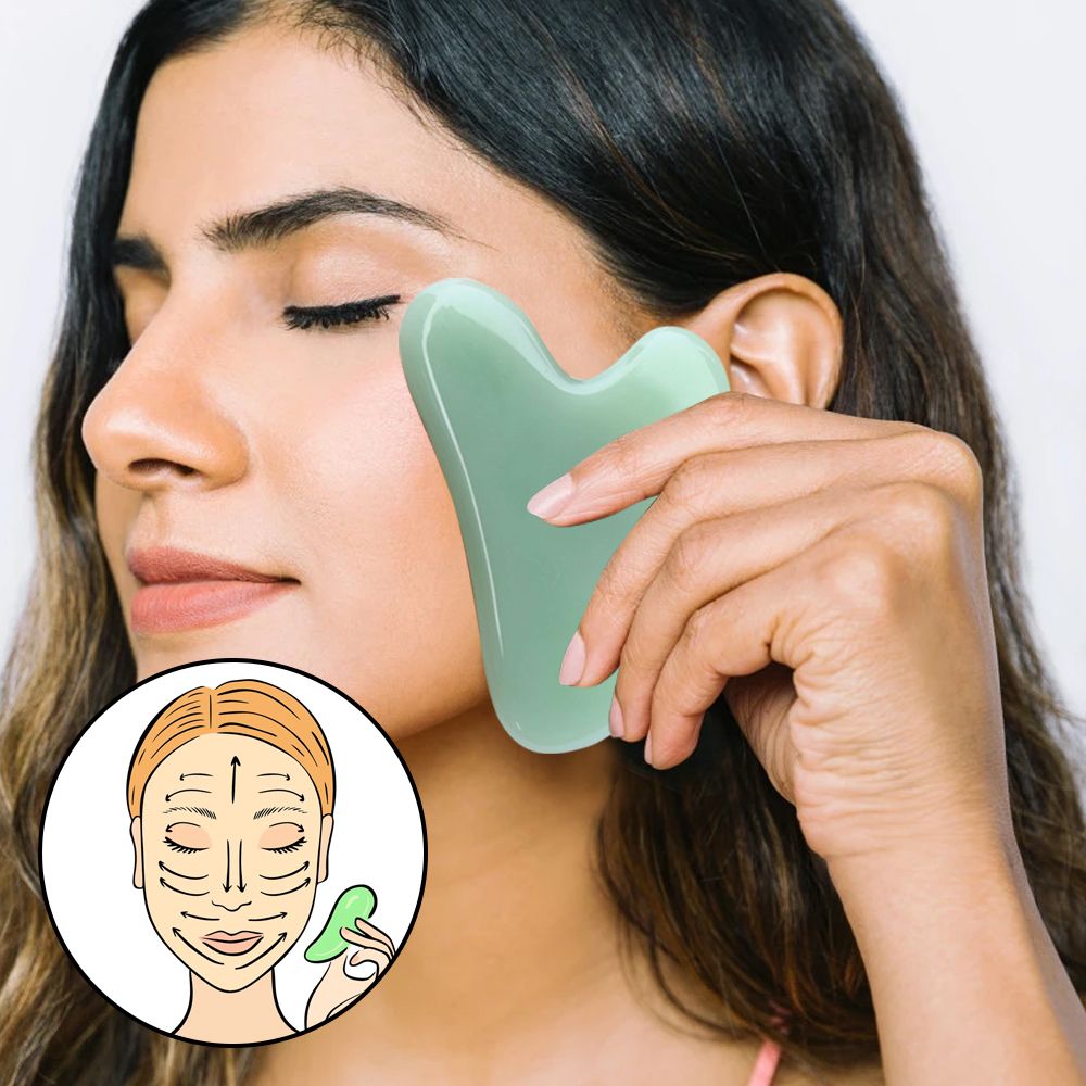 Gua Sha Scraping Massage Tool Natural Jade Stone Guasha