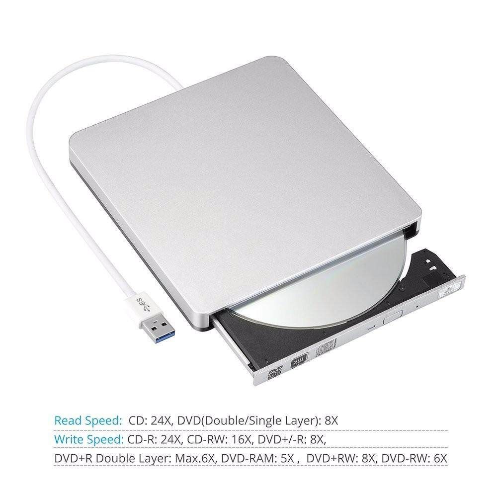 External USB3.0 DVD/CD RW Drive Reader Writer For Notebook Laptop PC White