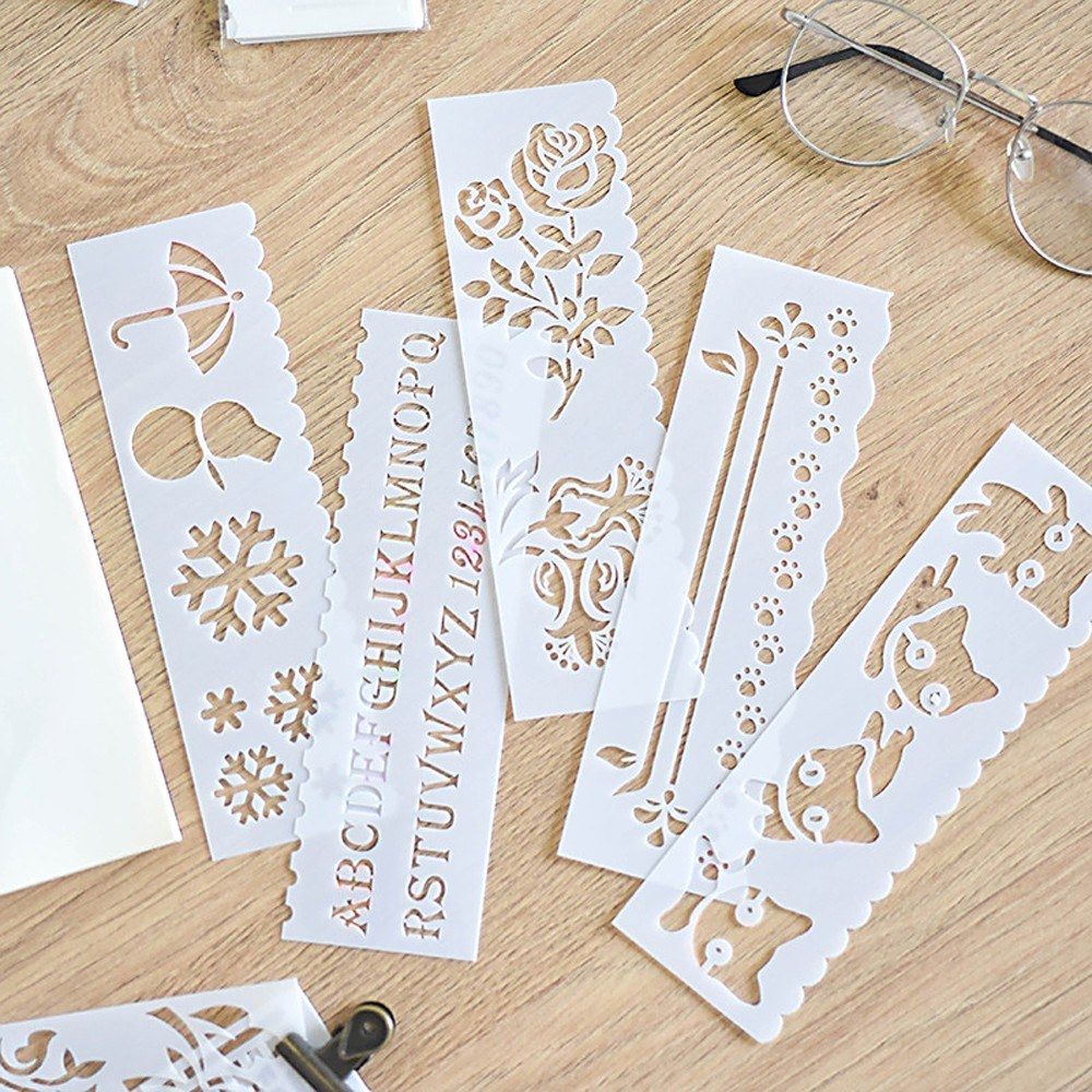 Multi-functional Drawing Stencils Straight   Wavy Lines