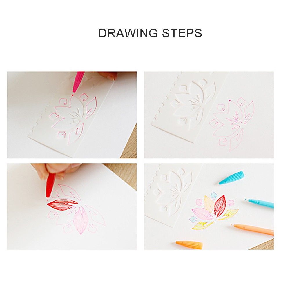 Multi-functional Drawing Stencils Straight   Wavy Lines