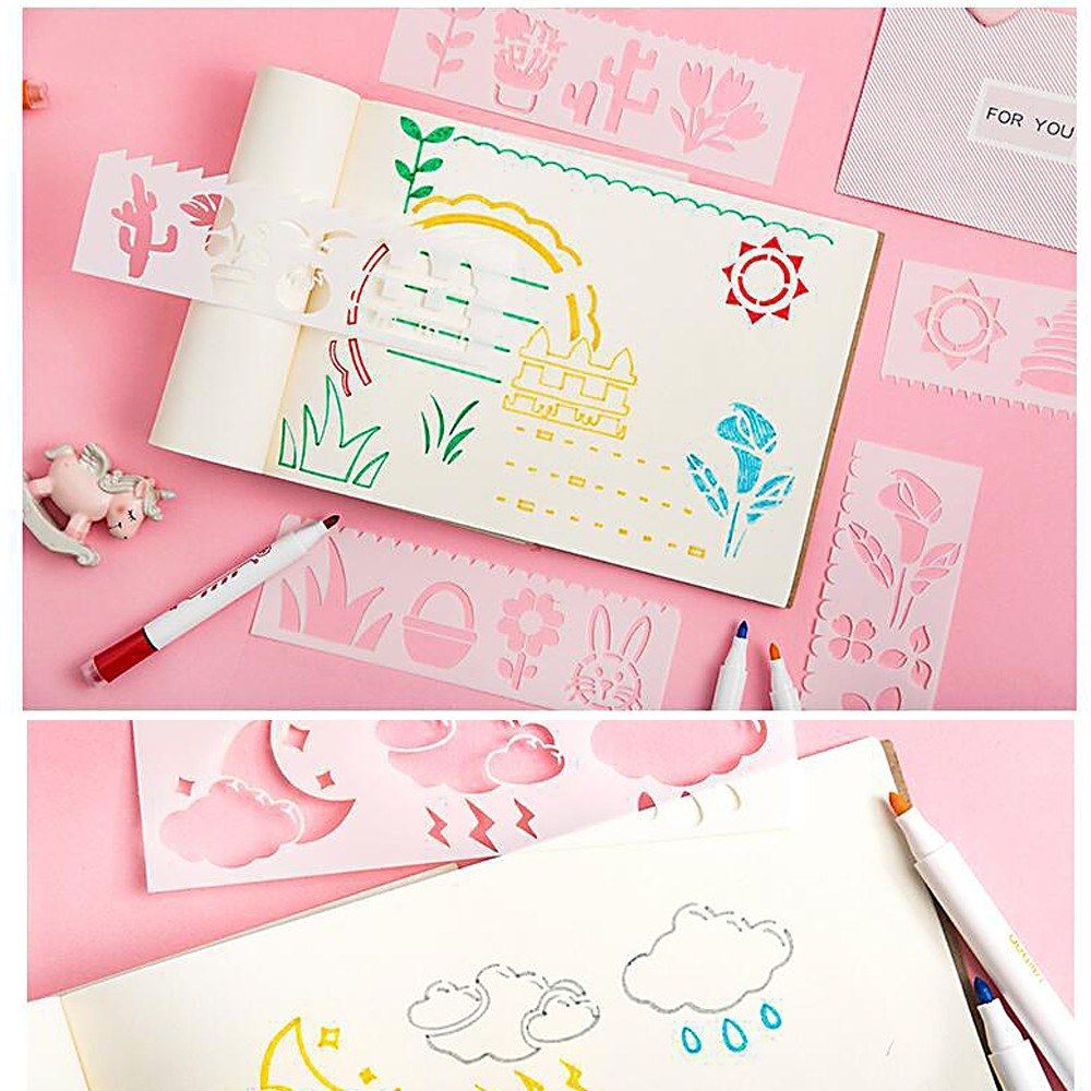 Multi-functional Drawing Stencils Straight   Wavy Lines