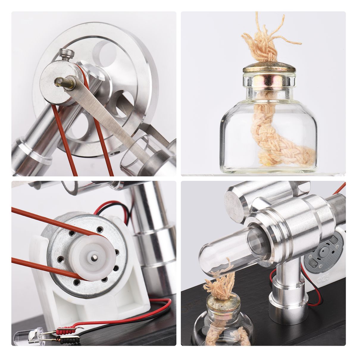 Hot Air Stirling Engine Motor Model Assembled Steam Flying