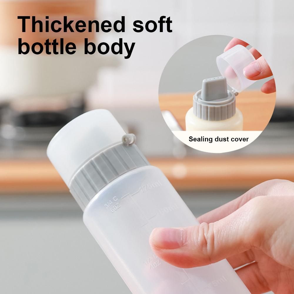 350ML Squeezable Sauce Bottle 5-Holes Plastic Container