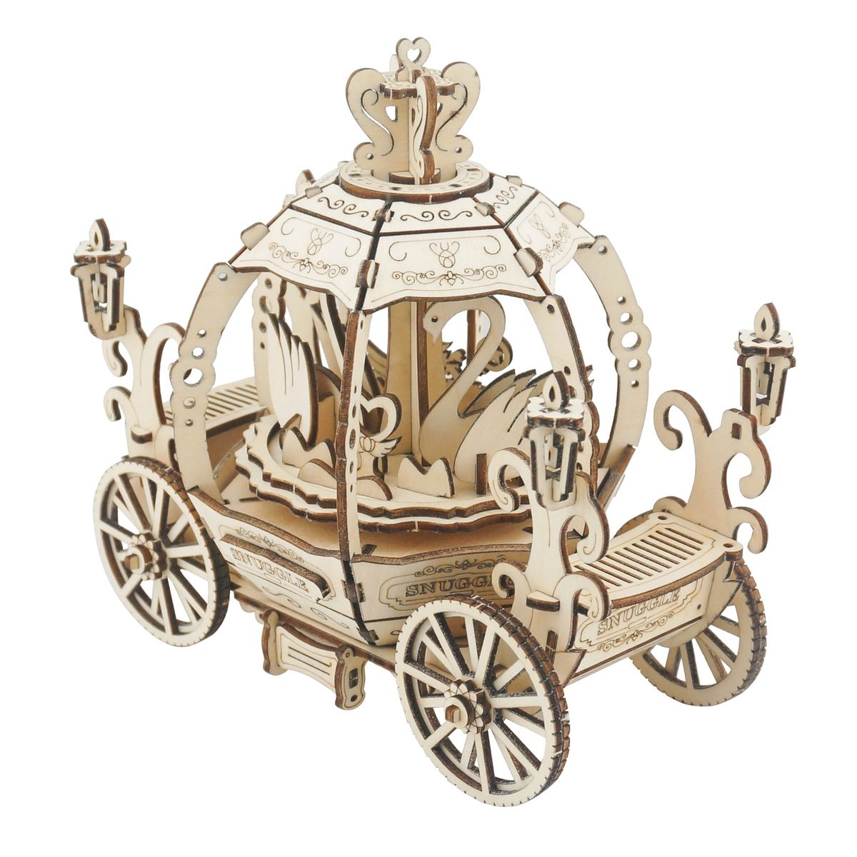 3D Wooden Puzzle Music Box Mechanical Model Kits Pumpkin