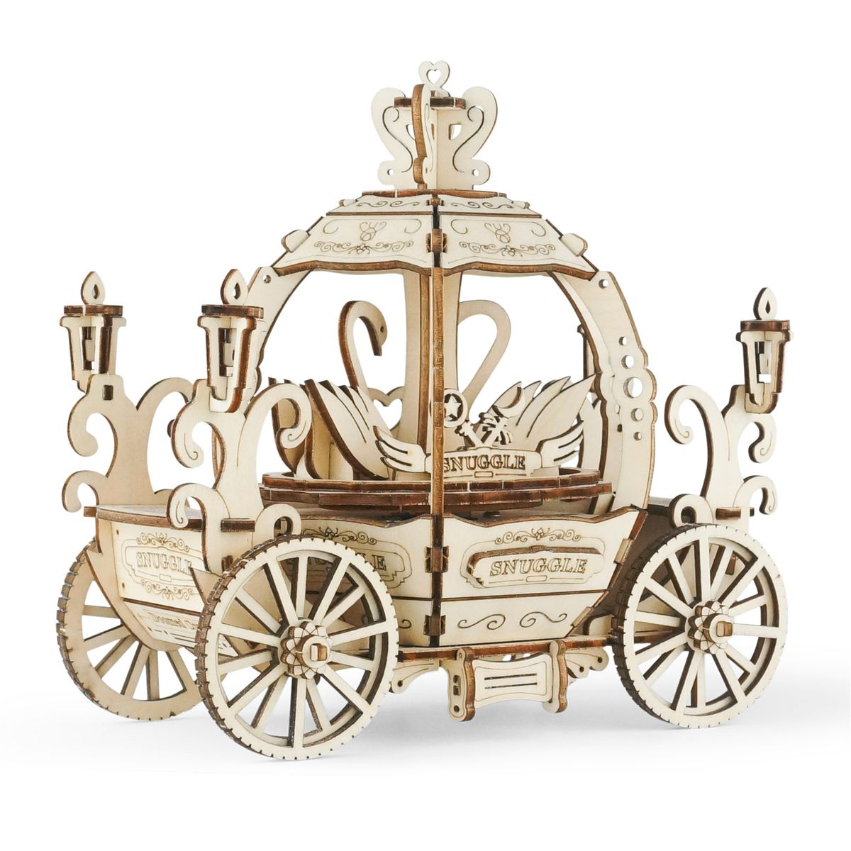 3D Wooden Puzzle Music Box Mechanical Model Kits Pumpkin
