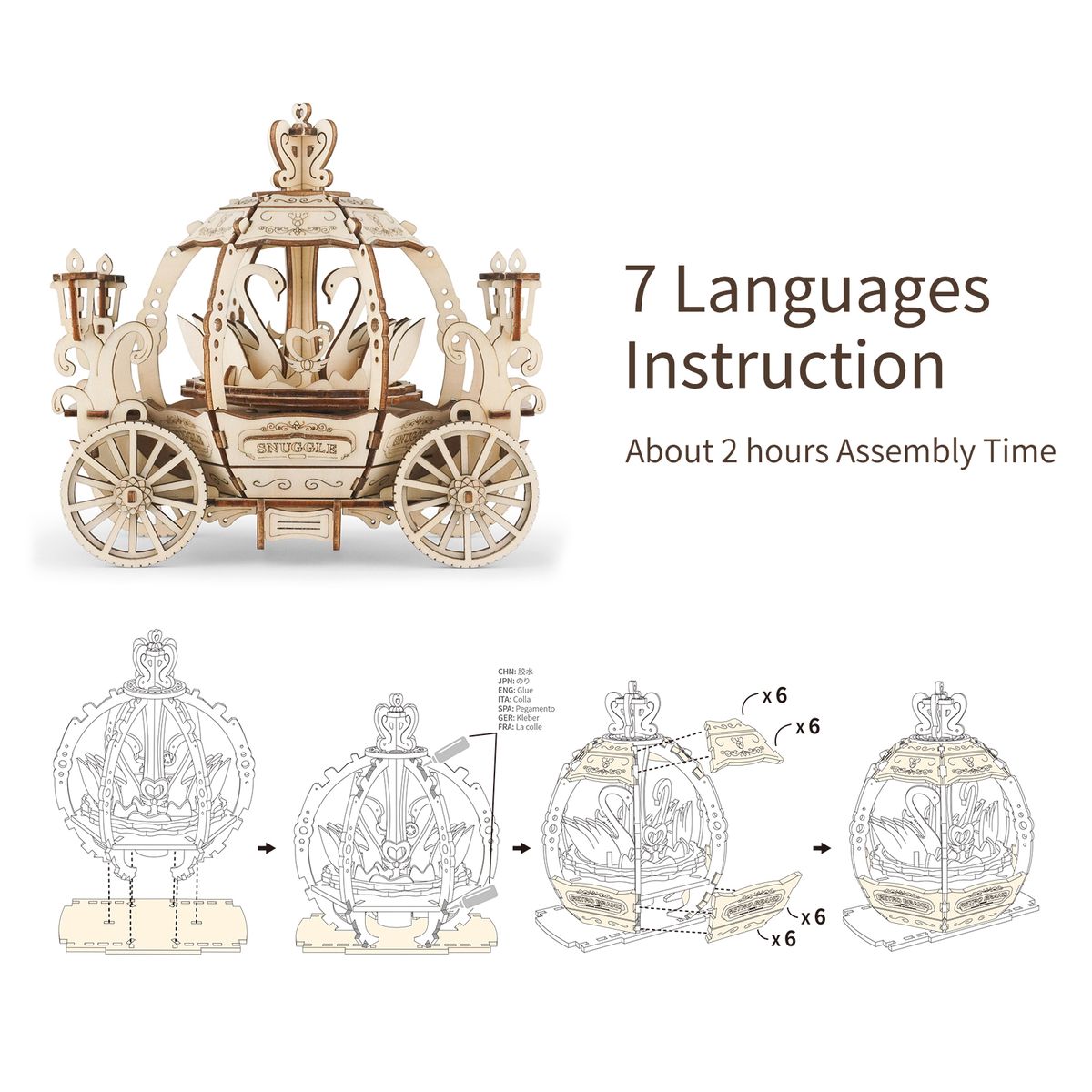 3D Wooden Puzzle Music Box Mechanical Model Kits Pumpkin