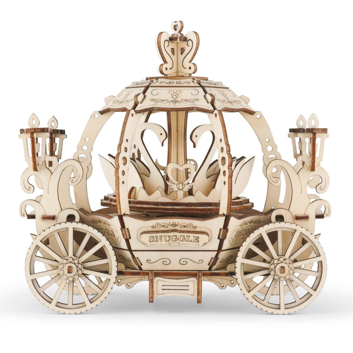 3D Wooden Puzzle Music Box Mechanical Model Kits Pumpkin