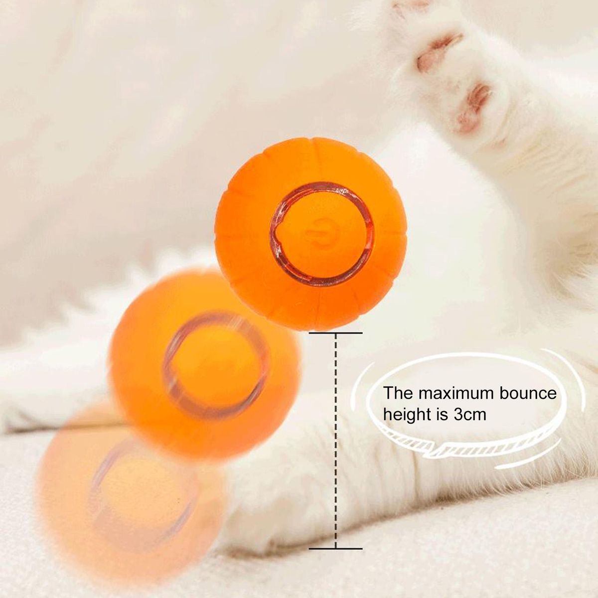 Electric Kitten Toy Cat Teaser Ball Pet Stress Relief Toy Orange