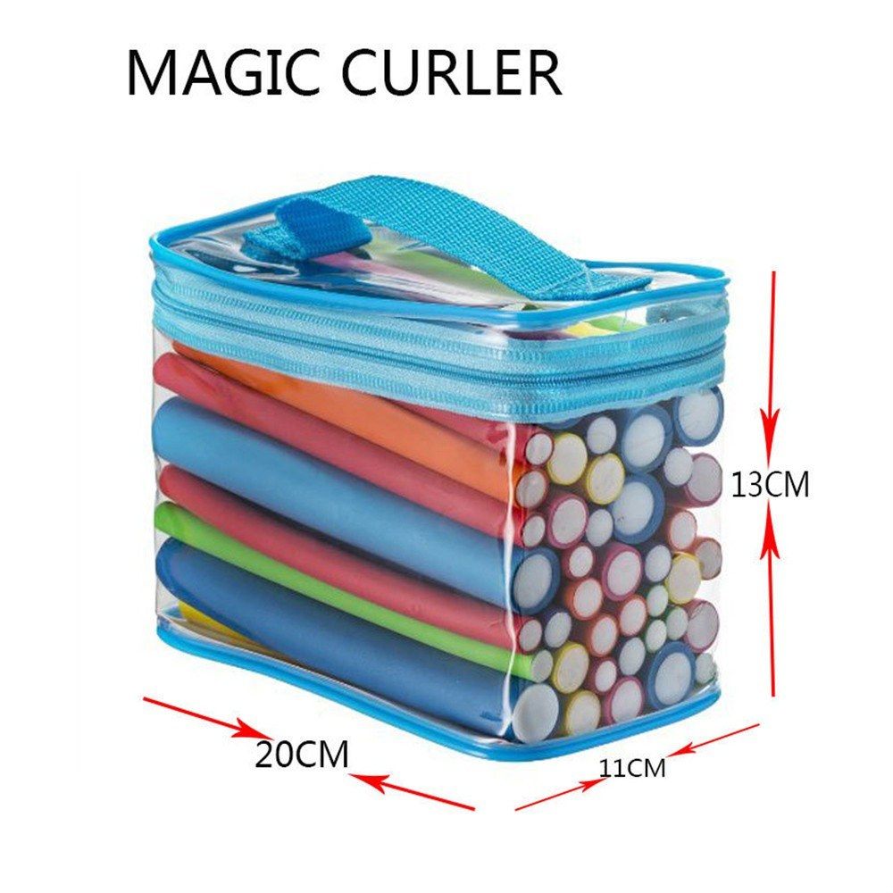 42Pcs 7 Size Hair Rollers Durable Rubber Curler Rods Set