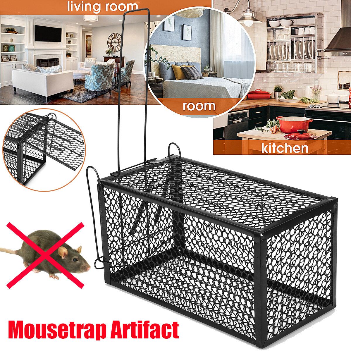 Mouse Cages Trap Mousetrap Artifact Continuous Catch Mice Rat Nemesis Black