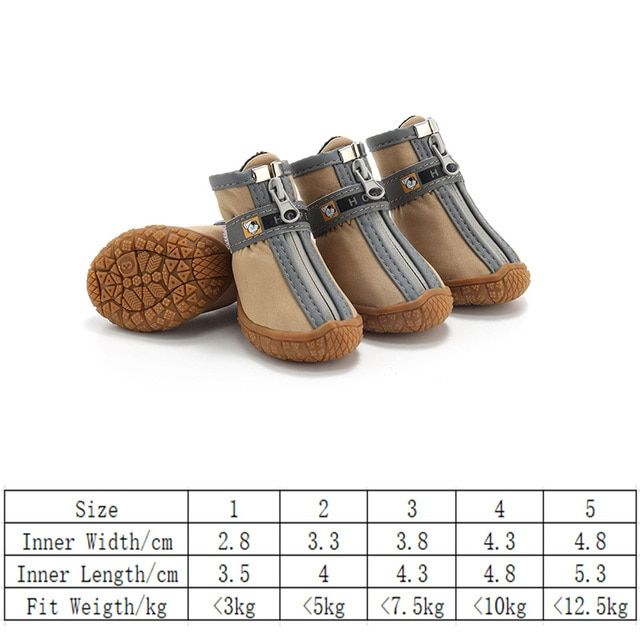 4pcs Waterproof Pet Dog Shoes Small Dog Cat Pet Shoes