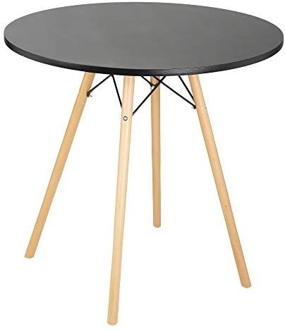 Outdoor/Indoor Dining Table With Beechwood Leg- Black