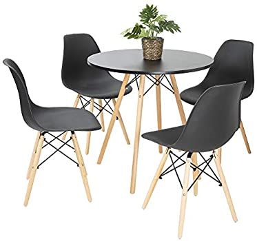 Outdoor/Indoor Dining Table With Beechwood Leg- Black