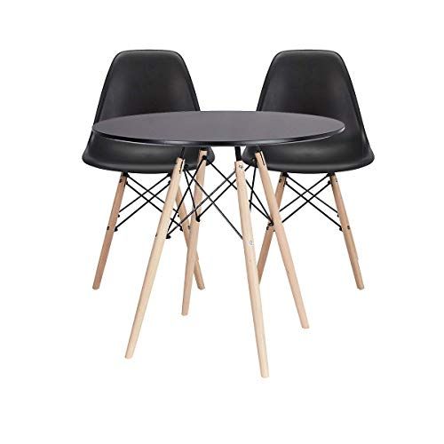 Outdoor/Indoor Dining Table With Beechwood Leg- Black