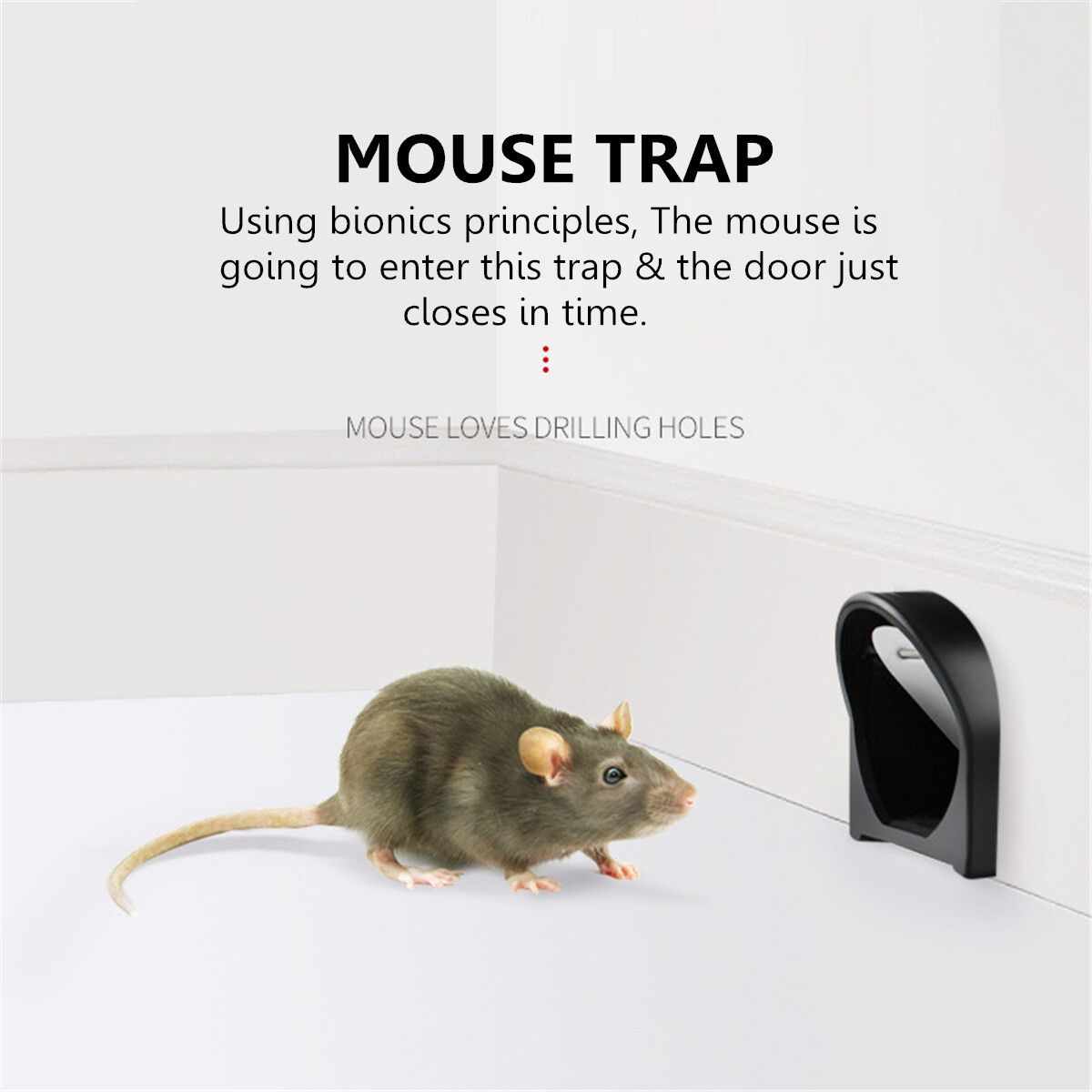 1x Black Automatic Mouse Trap Case Rat Catcher Cage Mice Rodent Pest Humane