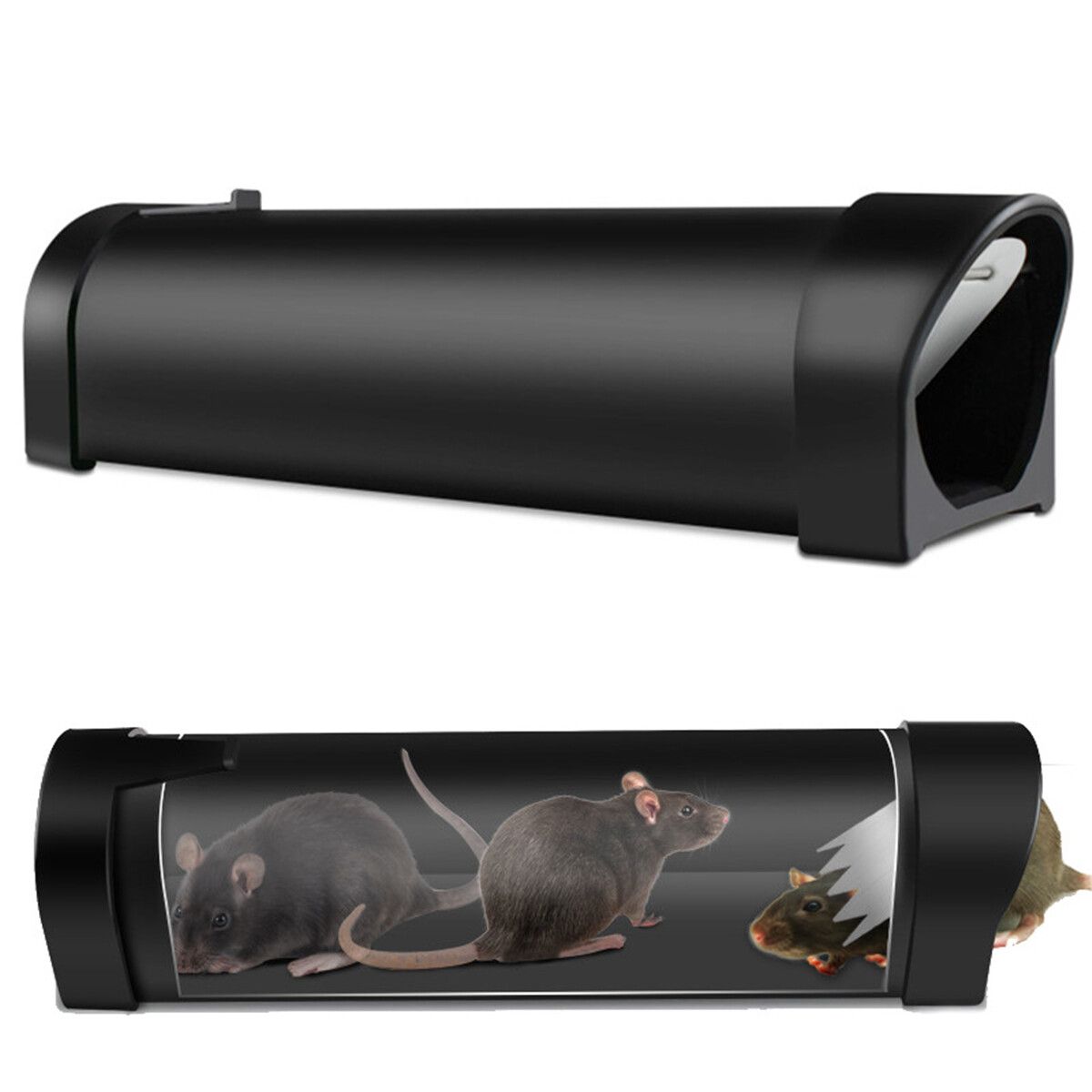 1x Black Automatic Mouse Trap Case Rat Catcher Cage Mice Rodent Pest Humane