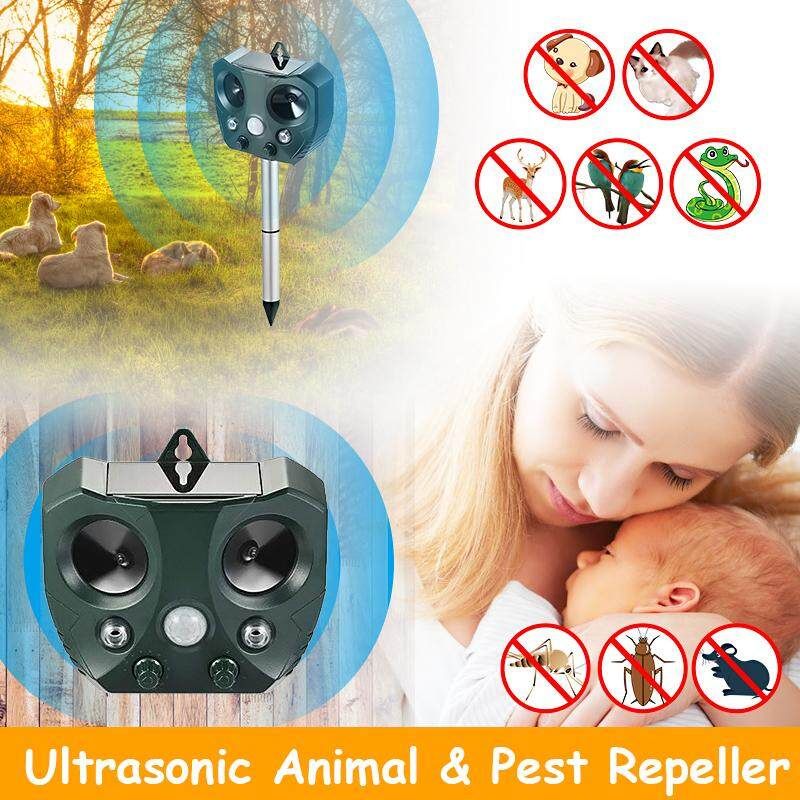 1Packs Outdoor/Indoor Ultrasonic Animal Bug Repellent Pest Control Solar Mouse Cat Dog Snake Bird Mosquito Repellent Christmas House