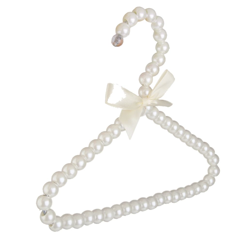 6x Plastic Pearl Children Kids Clothes Hanger Coat Baby Skirt Trousers