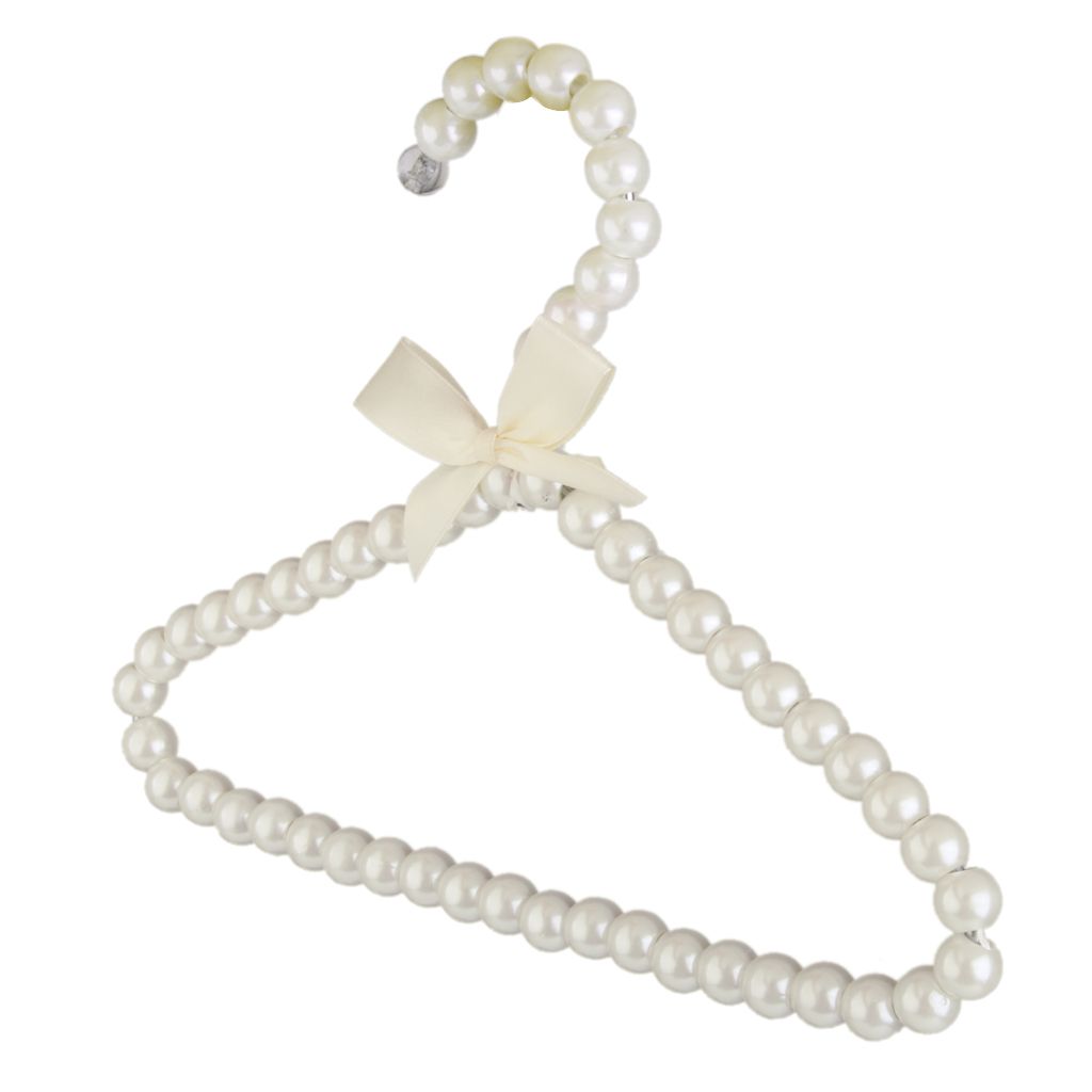 6x Plastic Pearl Children Kids Clothes Hanger Coat Baby Skirt Trousers