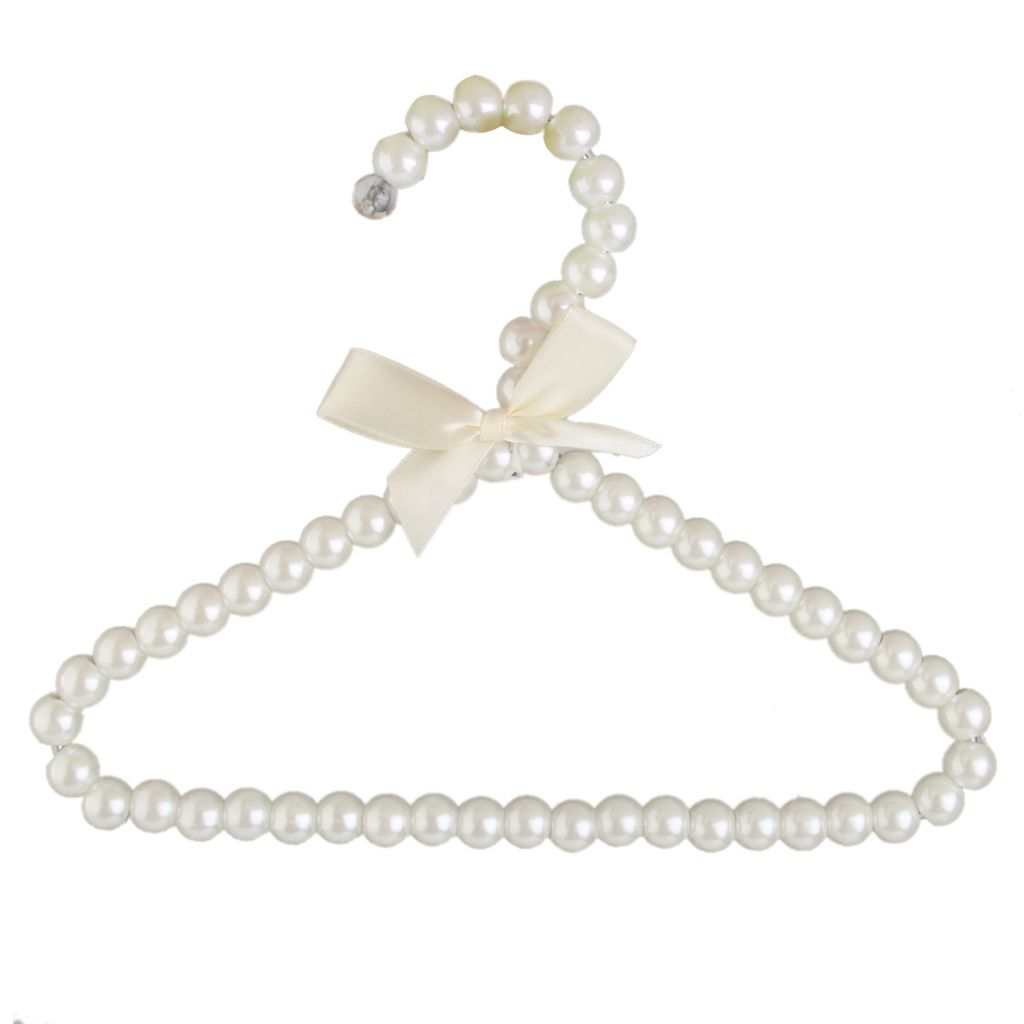 6x Plastic Pearl Children Kids Clothes Hanger Coat Baby Skirt Trousers