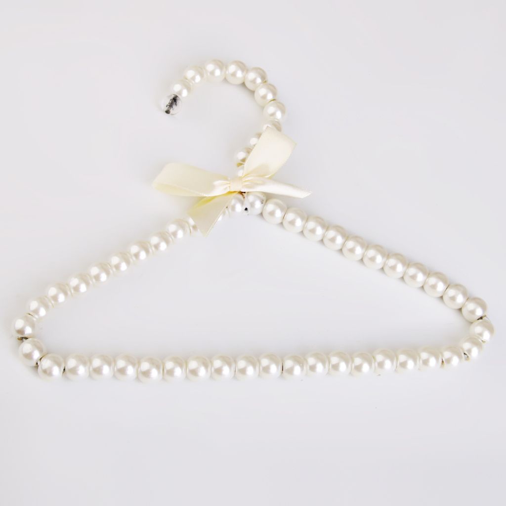 6x Plastic Pearl Children Kids Clothes Hanger Coat Baby Skirt Trousers