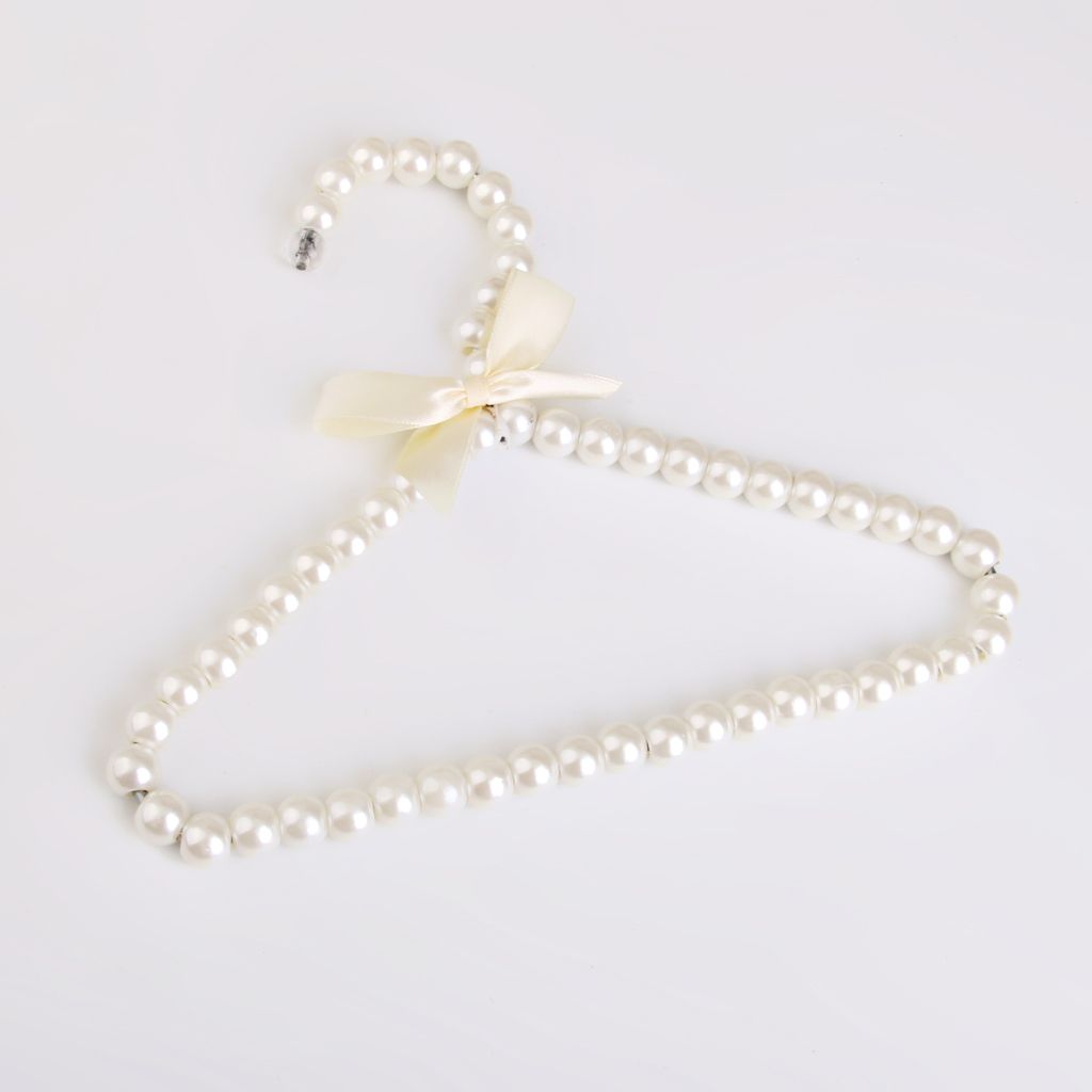 6x Plastic Pearl Children Kids Clothes Hanger Coat Baby Skirt Trousers