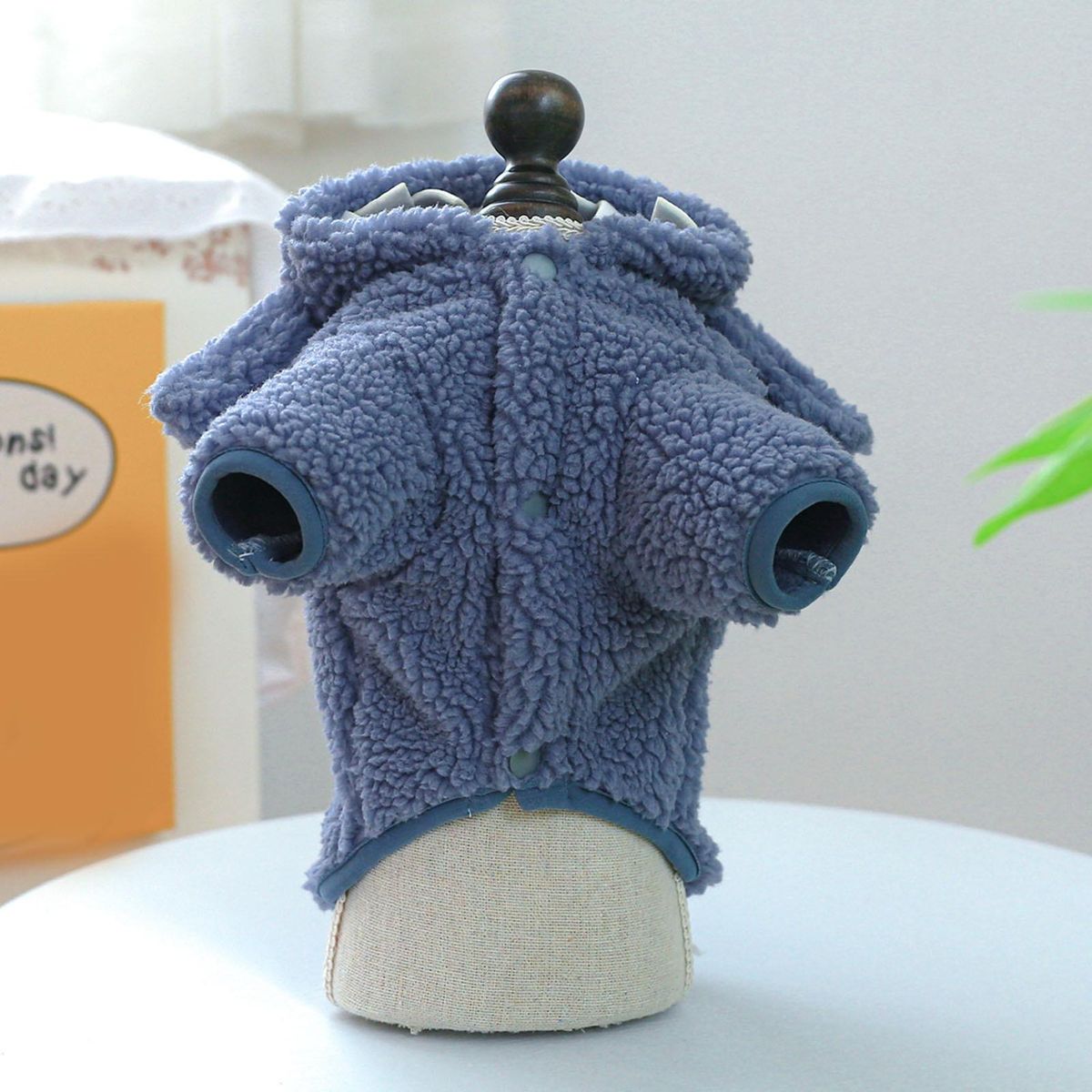 Travel Dog Costume Cozy Shark Sweatshirt with Hat Stylish Pet for Wear Blue