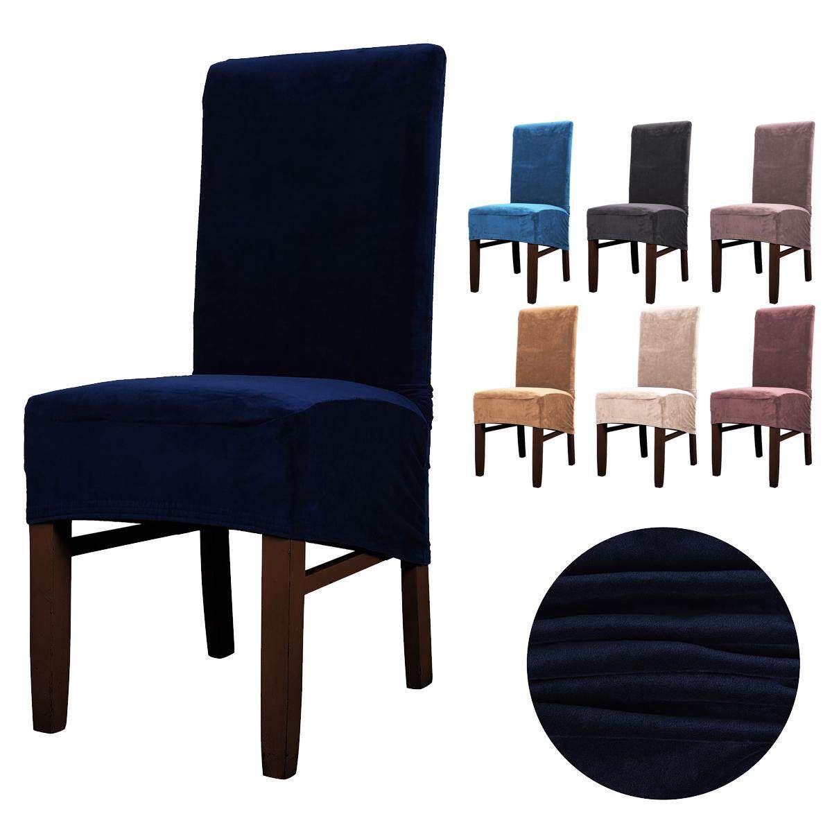 1/4Pcs Stretch Dining Chair Cover Seat Slipcover Plush Protector For Banquet Restaurant Wedding Coffee