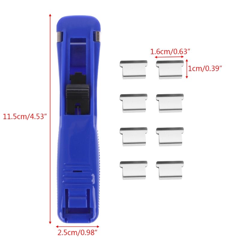 9pcs Clips1pc Dispenser Mini Metal Paper Clipper P