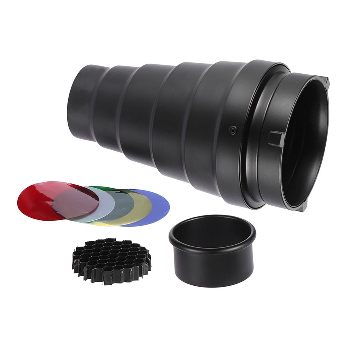 Aluminum Alloy Conical Snoot , With Honeycomb Grid, 5x