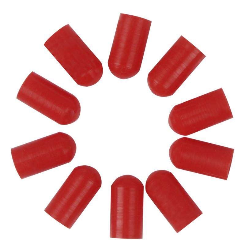 10 Pcs/Set Silicone Drum Stick Rubber Sleeve Red/Coffee Drumstick Rubber Case Parts Accessories For Percussion Instruments Drum Red (red)